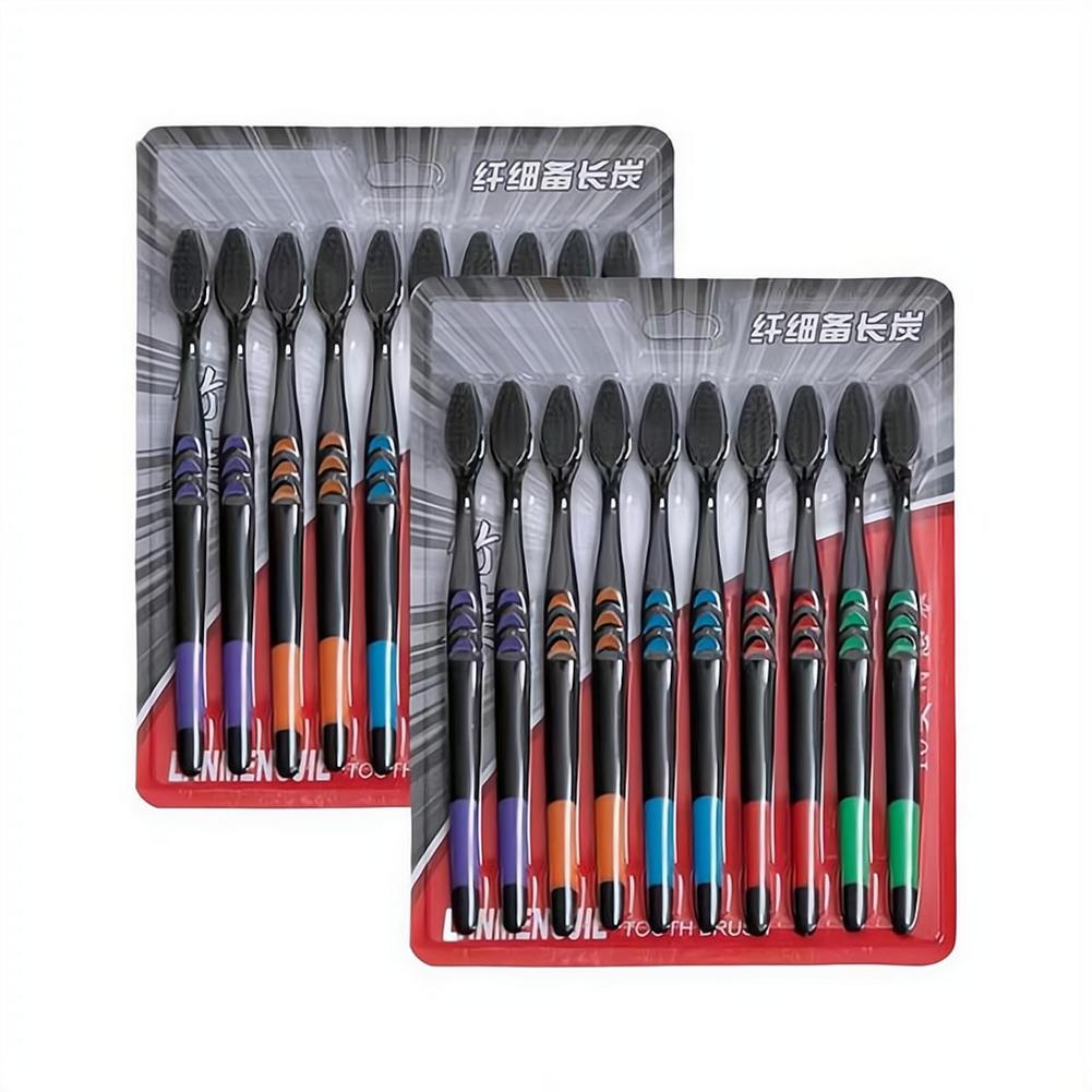 Bamboo Toothbrush Set - Kit com 10 Escovas de Dente