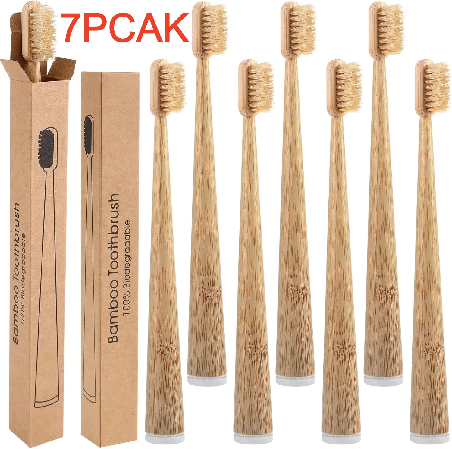 Pacote com 7 Escovas de Dente  - Bamboo Toothbrush Set avaliação e preço