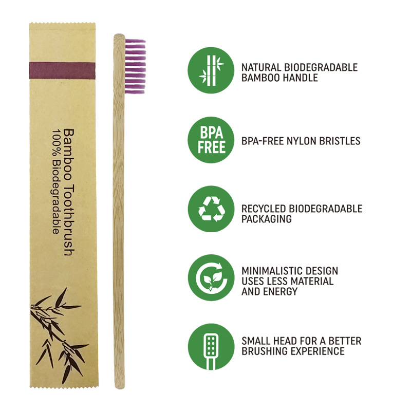 50/100 pçs logotipo personaliz - Bamboo Toothbrush Set avaliação e preço