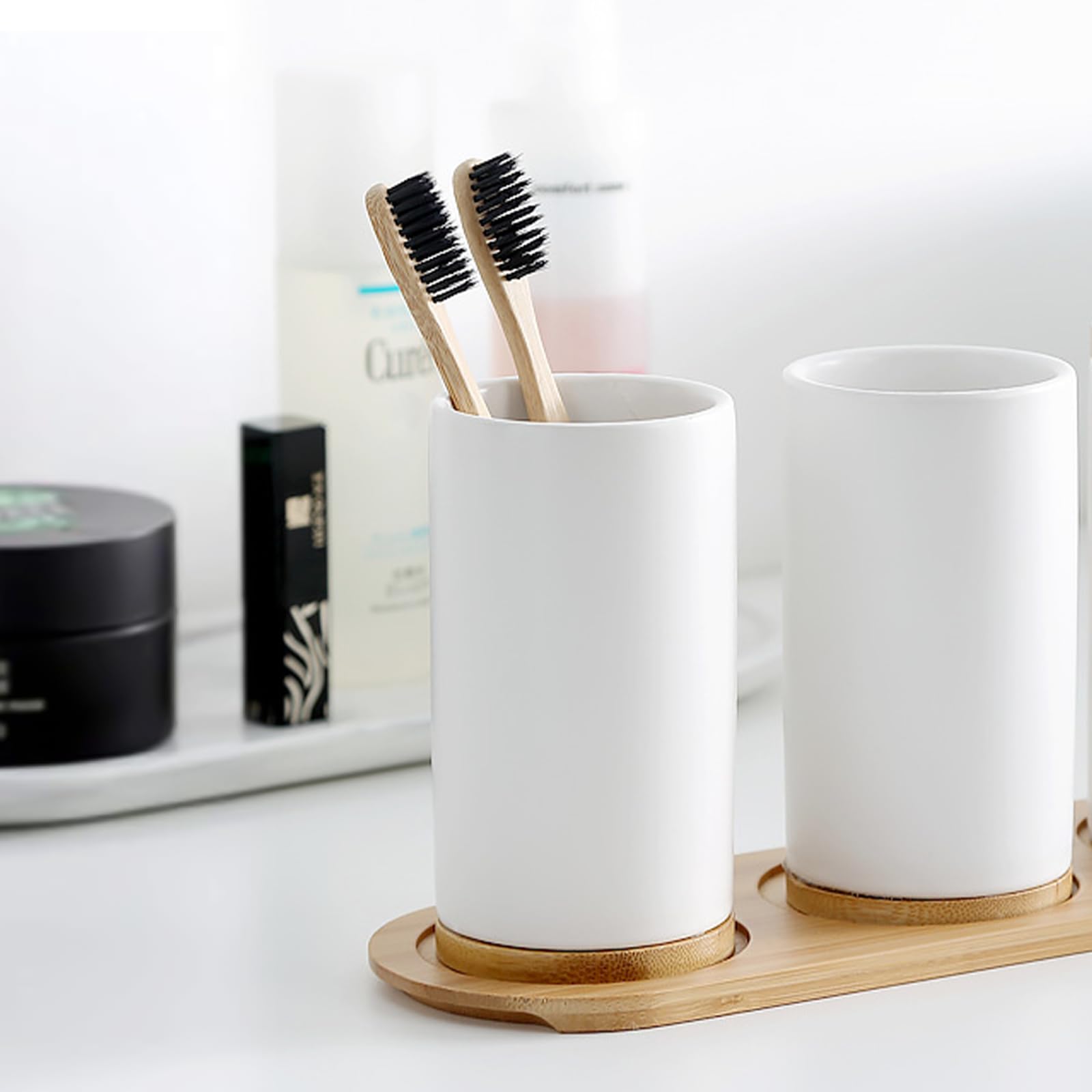Conjunto de banheiro de cerâmi - Bamboo Toothbrush Set avaliação e preço